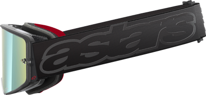 Alpinestars Supertech Vision Goggle in black with gold mirror lens, designed for motocross and racing protection.