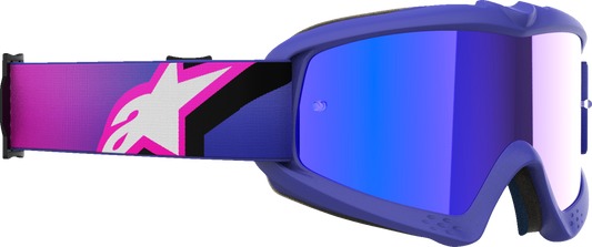 ALPINESTARS GOGGLES, Alpinestars Youth Vision Goggle - Purple Fluo/Pink with Blue Mirror Lens, Part 5140225-3152