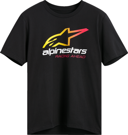 Black Alpinestars Aligned CSF T-Shirt in medium size, featuring the Alpinestars logo and stylish casual fit.