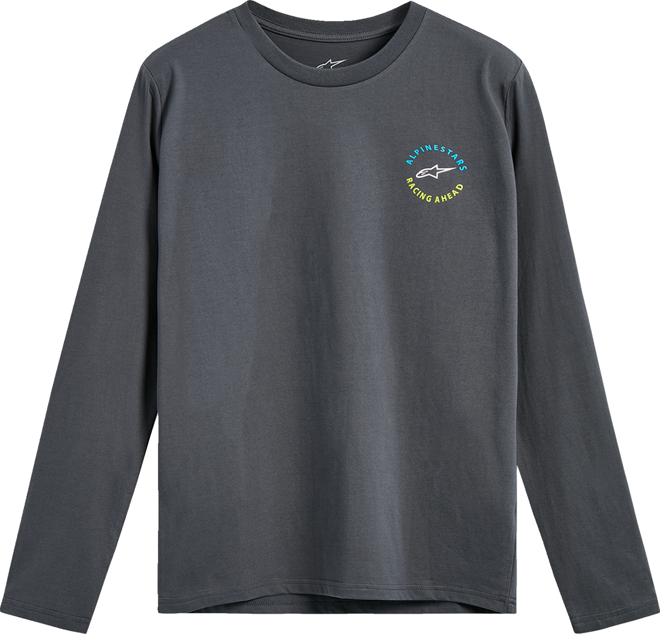 Alpinestars True Long-Sleeve CSF T-Shirt in charcoal, size XL, featuring the Alpinestars logo and lightweight fabric.