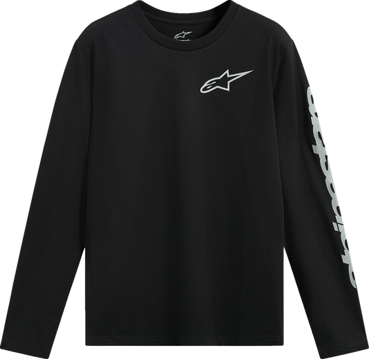 Alpinestars Trackside Long-Sleeve CSF T-Shirt in black, size 2XL, featuring the Alpinestars logo and racing-inspired design.
