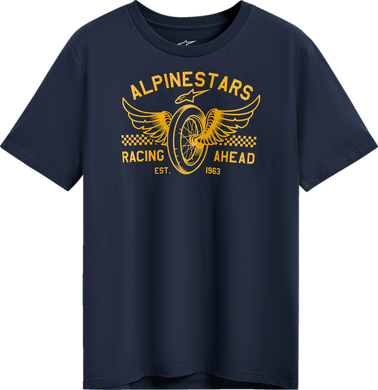 Alpinestars Heritage Patch CSF Navy T-Shirt in XL with embroidered logo and vintage-inspired design on soft navy fabric.