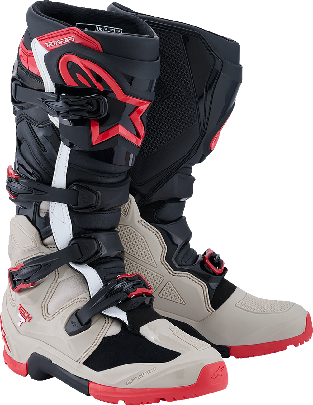 ALPINESTARS, Alpinestars Tech 7 Enduro Boots - Black, Light Gray & Bright Red, US 13 - Part Number 2010426-1903-13