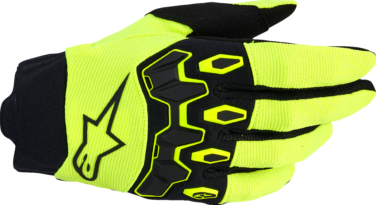 ALPINESTARS, Alpinestars Full Bore V2 Gloves - Fluo Yellow/Black XL (Part Number 3560426-551-XL)