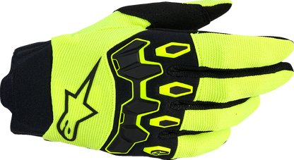 ALPINESTARS, Alpinestars Full Bore V2 Gloves - Fluo Yellow/Black XL (Part Number 3560426-551-XL)