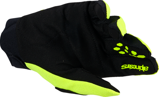 ALPINESTARS, Alpinestars Full Bore V2 Gloves - Fluo Yellow/Black XL (Part Number 3560426-551-XL)