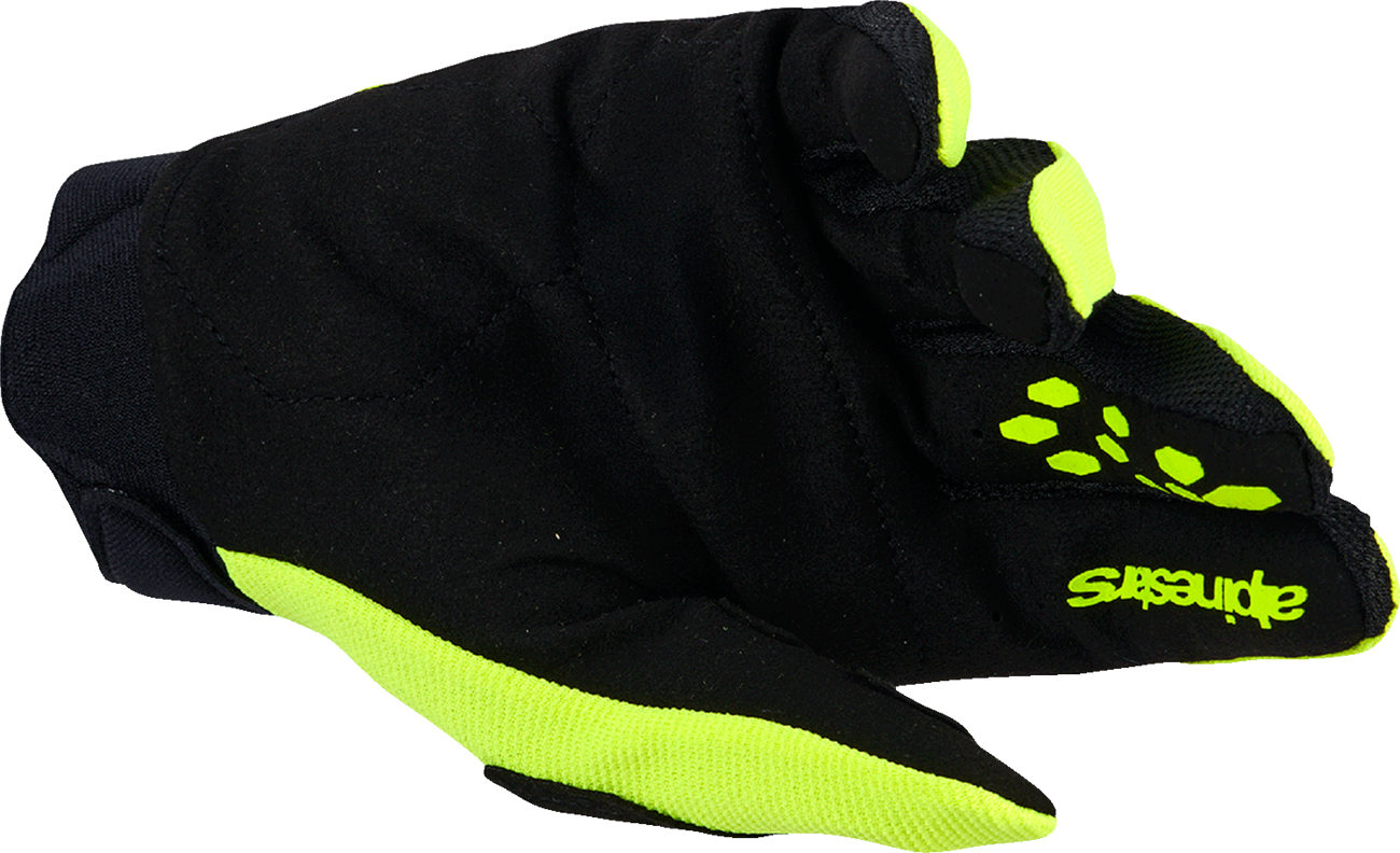ALPINESTARS, Alpinestars Full Bore V2 Gloves - Fluo Yellow/Black, 2XL (Part #3560426-551-2X)