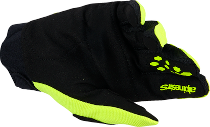 ALPINESTARS, Alpinestars Full Bore V2 Gloves - Fluo Yellow/Black, 2XL (Part #3560426-551-2X)