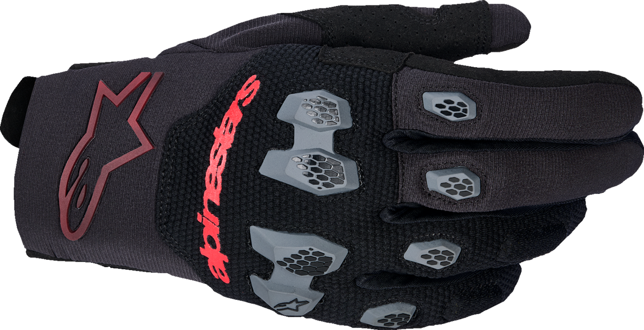 ALPINESTARS, Alpinestars Pro-Dura Gloves Black/Bright Red XL - Lightweight, Breathable Enduro Riding Gloves
