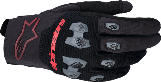 ALPINESTARS, Alpinestars Pro-Dura Gloves Black/Bright Red XL - Lightweight, Breathable Enduro Riding Gloves