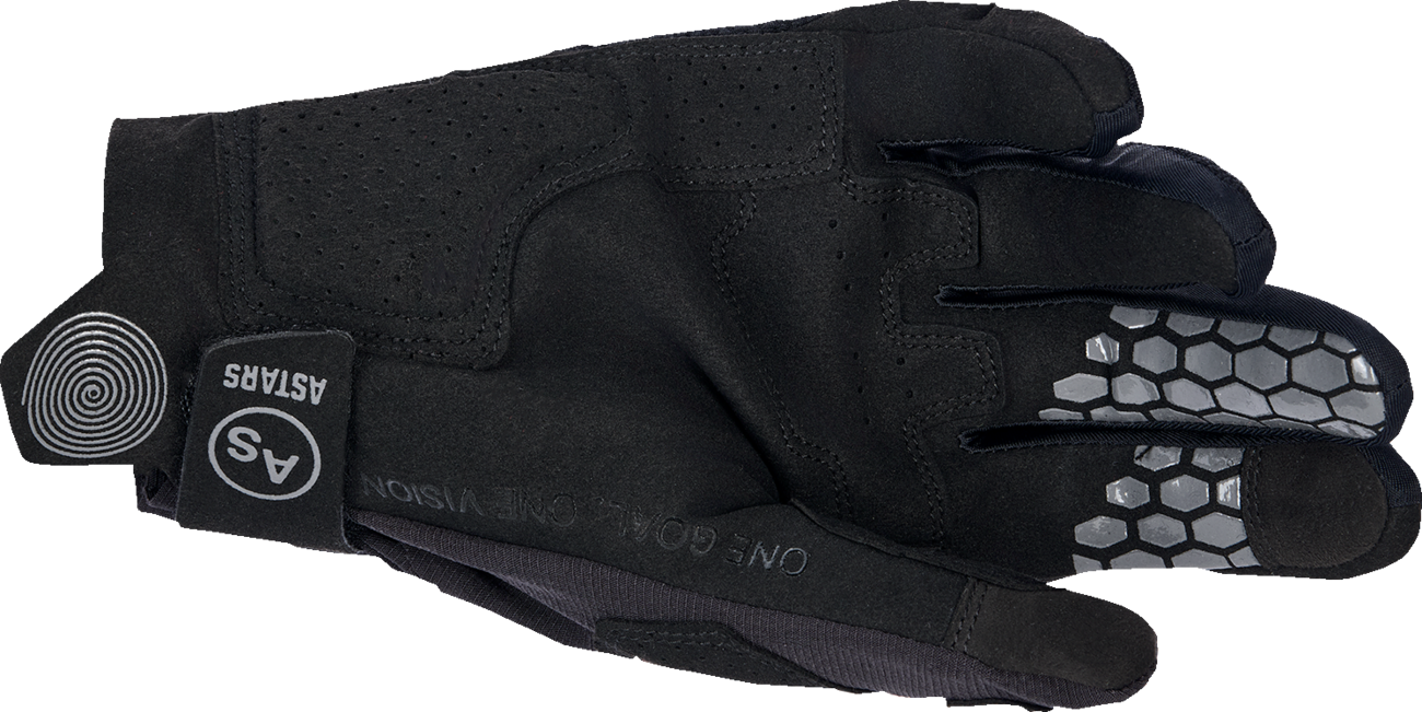 Alpinestars Pro-Dura motorcycle gloves in black and bright red, 2XL size, with protective padding and durable construction.