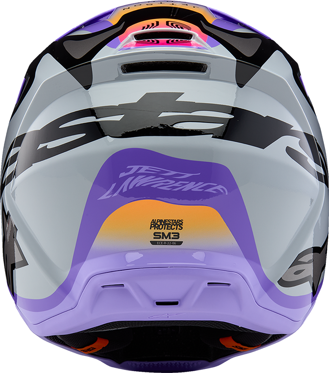 ALPINESTARS, Alpinestars Youth SM3 Helmet Jettson Gloss Black/Gray/Purple Small (Part #8303226-9277-YS)