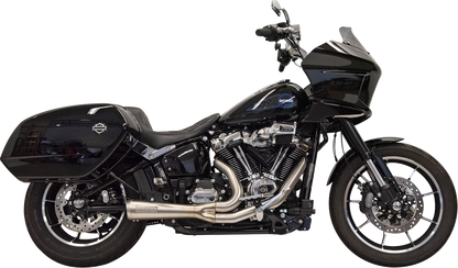 Bassani Xhaust 2-into-1 Ripper exhaust system with megaphone muffler for M8 Softail, stainless steel, 49-state compliant.