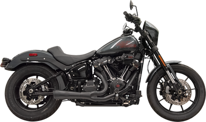 Bassani Xhaust Ripper 2-into-1 exhaust system with megaphone muffler for M8 Softail, black finish, high-performance motorcycle exhaust