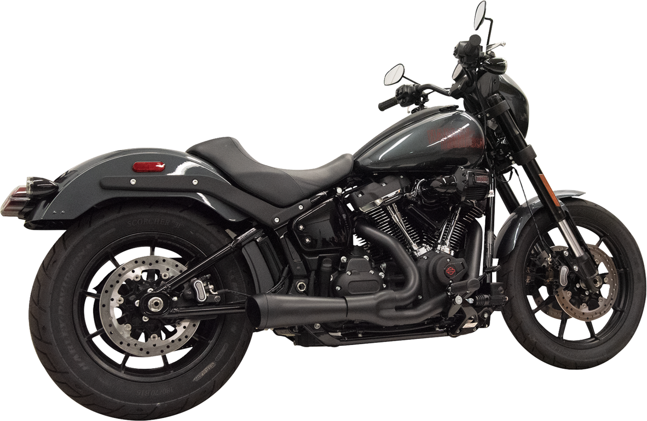 Bassani Xhaust 2-into-1 Ripper Exhaust System with Megaphone Muffler for M8 Softail – Short Black Finish