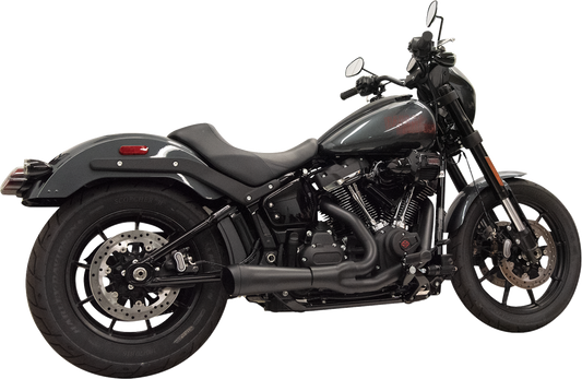 Bassani Xhaust 2-into-1 Ripper Exhaust System with Megaphone Muffler for M8 Softail – Short Black Finish