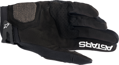 Alpinestars Megawatt V2 off-road gloves in black, large size, showing the durable design and grip-enhanced palm with branding.