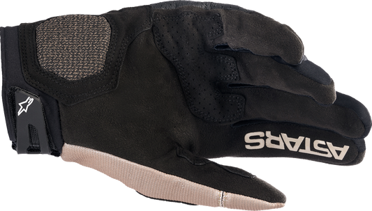 Alpinestars Megawatt V2 off-road gloves in stone and black, size small, showing the protective design and textured grip details.