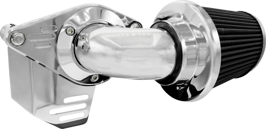 Vance & Hines VO2 Falcon Chrome Air Intake Kit for motorcycles, featuring a sleek chrome finish and aerodynamic design.