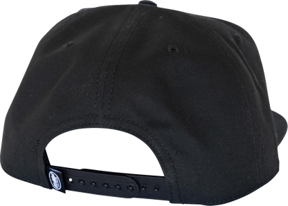 Black FMF Blackstar hat featuring a curved brim and logo embroidery, made from black fabric with adjustable strap.
