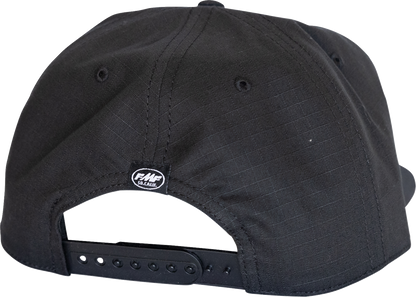 FMF Primo Ripstop hat in black with embroidered logo, lightweight and durable ripstop fabric, casual outdoor headwear.