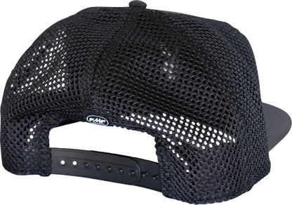 FMF Powerhouse black hat with embroidered logo, casual style, adjustable strap, and classic fit.