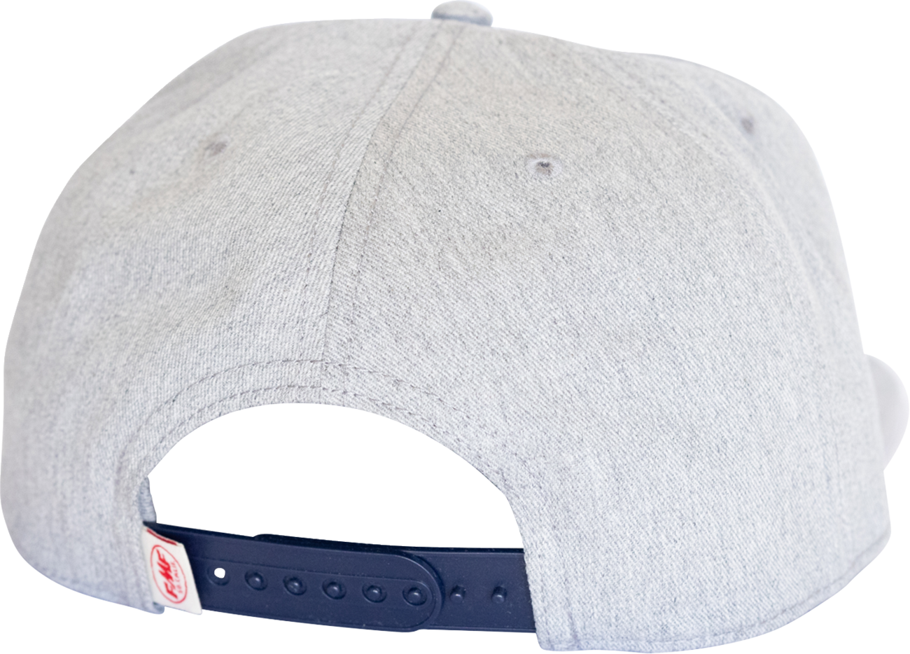FMF Retro Racer Hat in Heather Gray, casual baseball cap with embroidered logo, stylish and comfortable headwear.