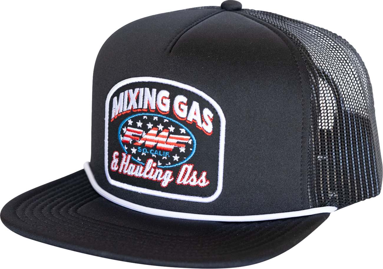 FMF Hauler Hat Black FA25196911BLK - Durable Rope Trim and Classic Design