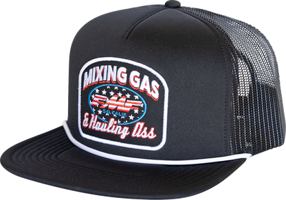 FMF Hauler Hat Black FA25196911BLK - Durable Rope Trim and Classic Design