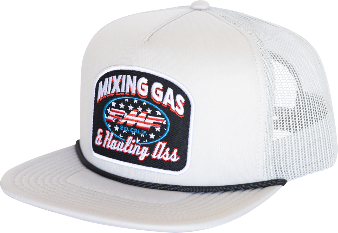FMF Hauler Hat - Gray FA25196911GRY with Rope Trim and Woven Label