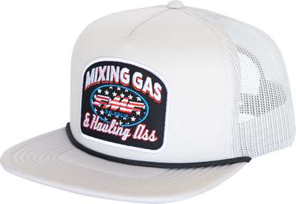 FMF Hauler Hat - Gray FA25196911GRY with Rope Trim and Woven Label