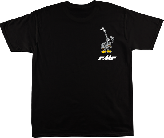Black FMF Garage T-Shirt in 2XL, featuring a comfortable fit and soft spun cotton fabric.