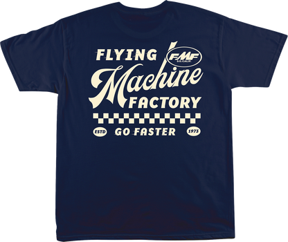 FMF Faster T-Shirt in navy, large size, featuring a premium fit and soft spun cotton fabric.