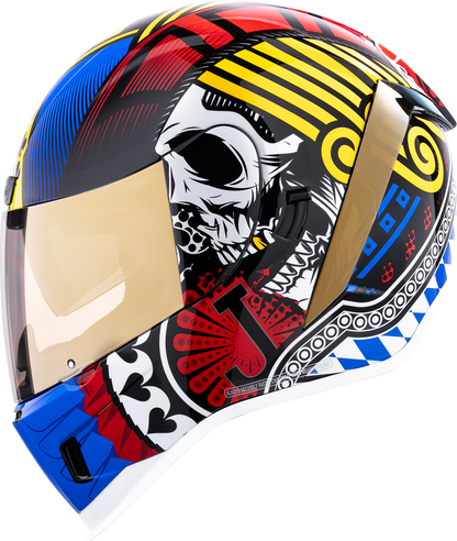 ICON Airform™ Helmet Lucky Lid 5 MIPS® Glory in XL size, featuring a sleek helmet design with vibrant graphics and ventilation vents.