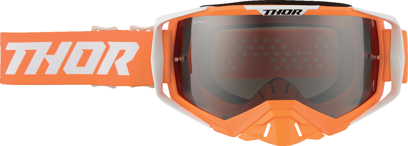 THOR Activate Goggle with orange mirror lens, motocross eyewear, featuring a black frame and reflective orange-tinted lens.