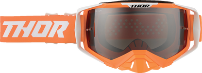 THOR Activate Goggle with orange mirror lens, motocross eyewear, featuring a black frame and reflective orange-tinted lens.
