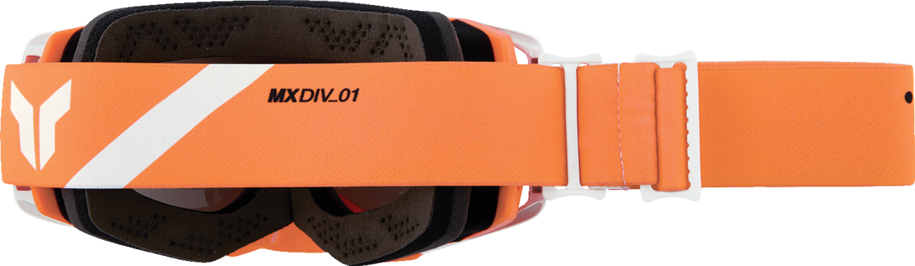 THOR Activate Goggle Flite with orange mirror lens, motocross eye protection, adjustable strap, and durable frame.