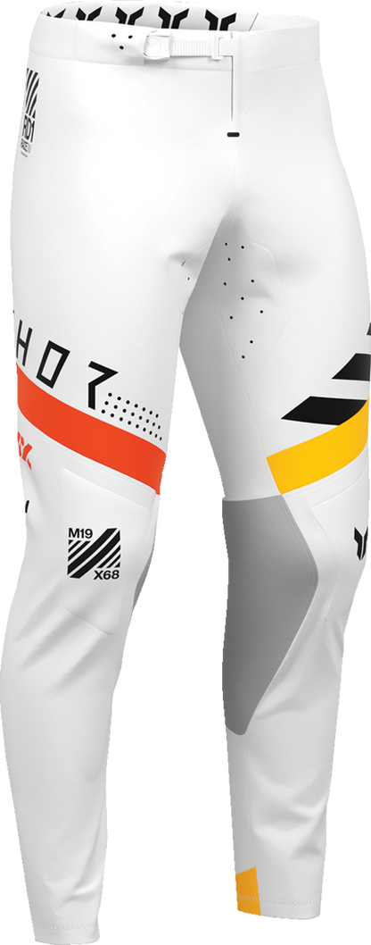 White THOR Sportmode Synth Pants in US 38, featuring a sleek design and athletic fit for active wear.