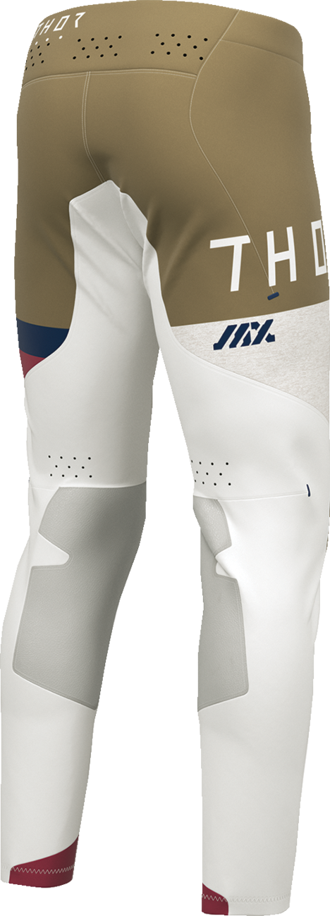 THOR Sportmode League Pants in white and copper, US size 34, featuring sleek design and sporty style.