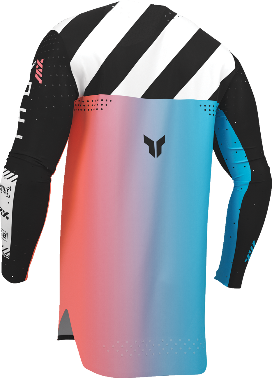 Black THOR Sportmode Synth Jersey in Medium, featuring sleek design and breathable fabric for cycling or sports activities.