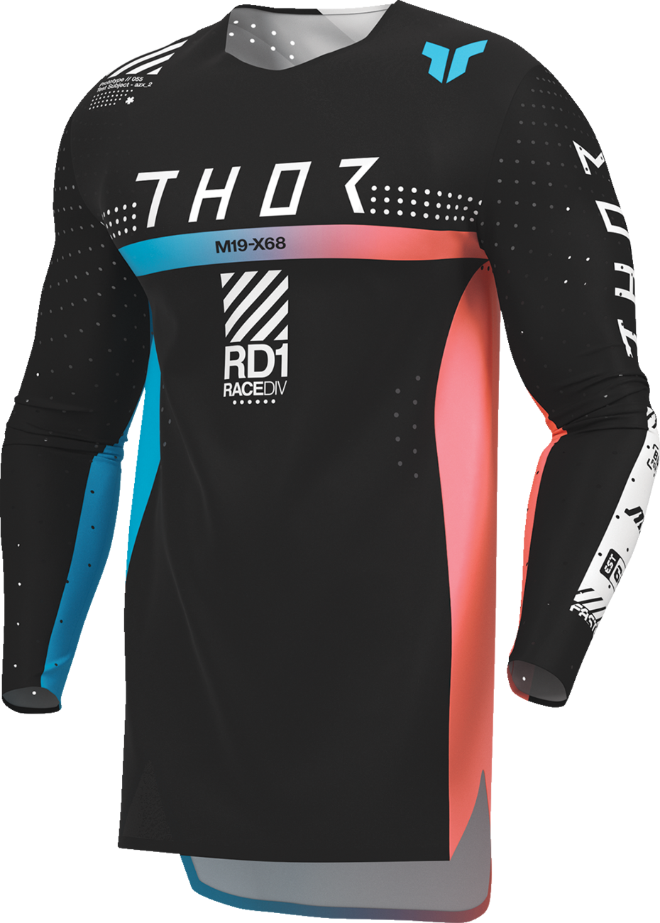 Black THOR Sportmode Synth Jersey in medium size, featuring sleek design and synthetic fabric for active sportswear.