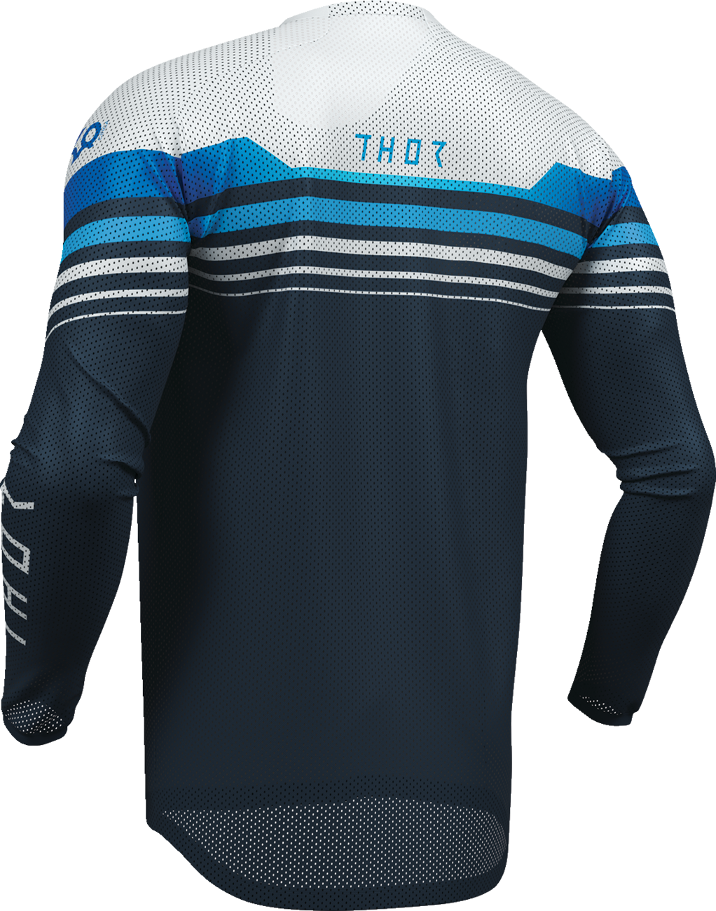 THOR Launchmode Air Raptor motorcycle jersey in 2XL, midnight gray color, featuring breathable fabric and sporty design.