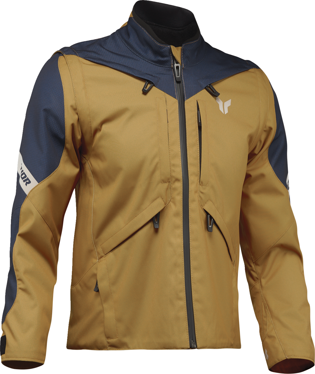 THOR Women's Terrain Jacket in Caramel and Midnight, size small, featuring a stylish outdoor jacket design.