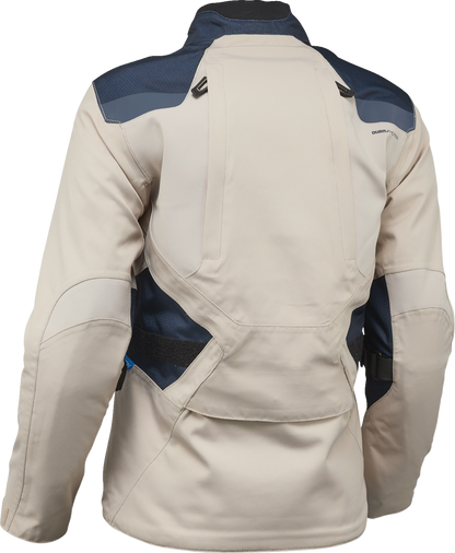 THOR Women's Range Jacket in Sand and Midnight colors, size Large, featuring a sporty outdoor jacket with a zipper and adjustable features.