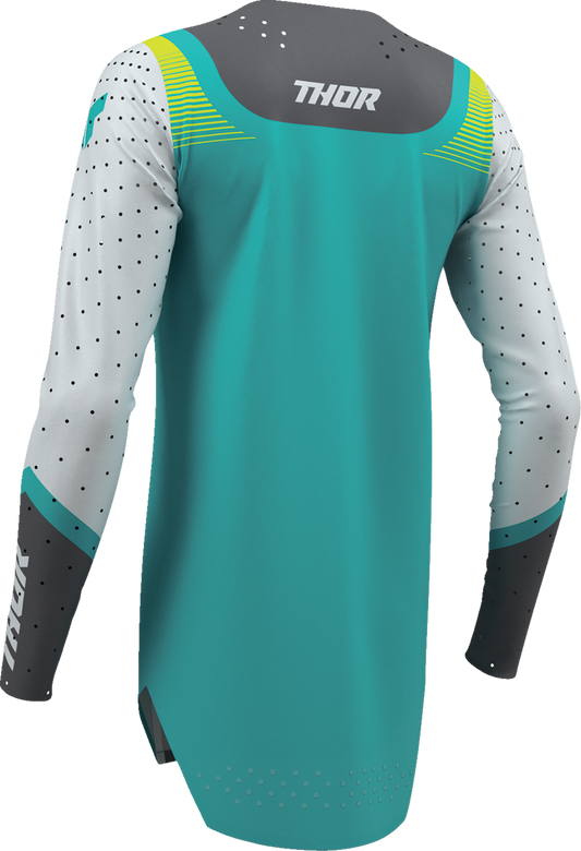 Gray and aqua THOR Women's Sportmode Velocity Jersey XS, breathable athletic jersey with stylish design and lightweight fabric.