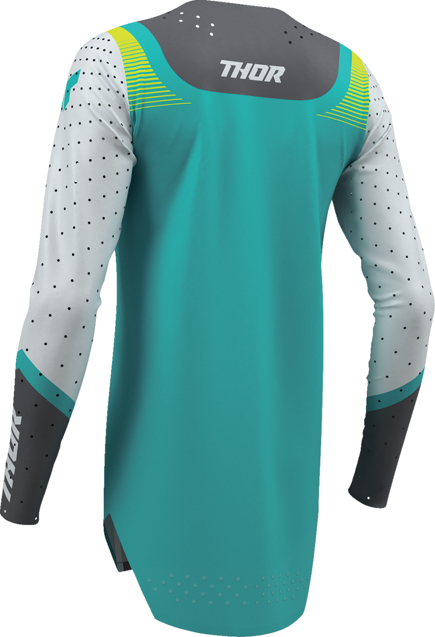 Gray and aqua THOR Women's Sportmode Velocity Jersey XL, lightweight athletic jersey with breathable fabric and sporty design.