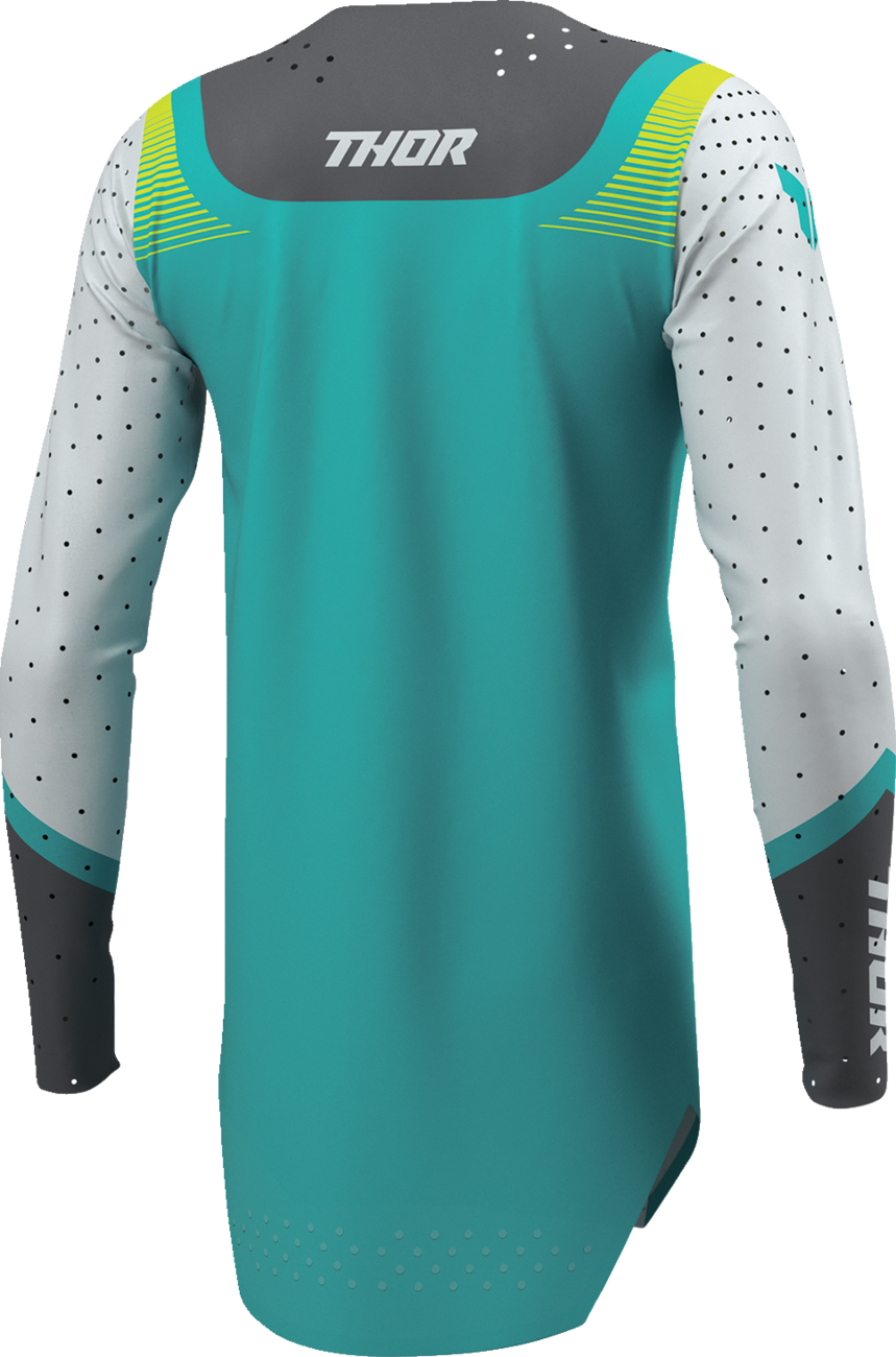 Gray and aqua THOR Women's Sportmode Velocity Jersey in XL size, featuring breathable fabric and sporty design.