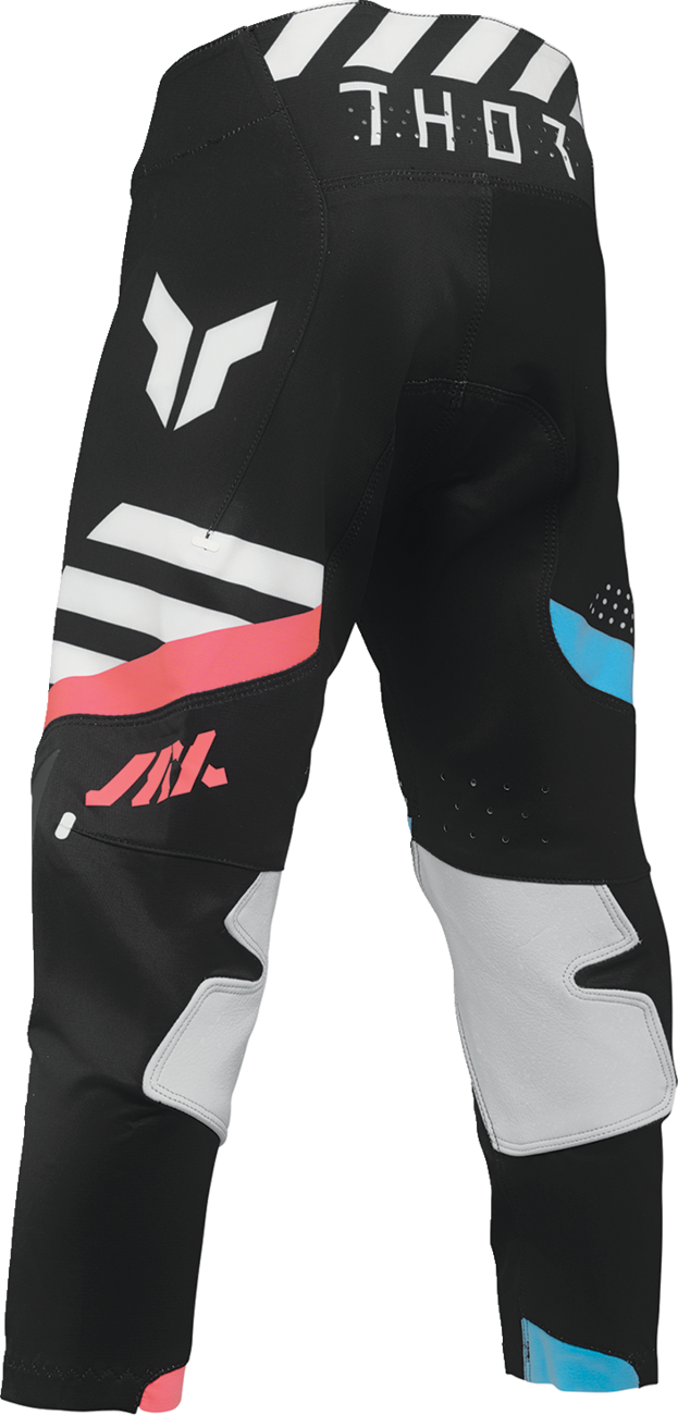 Black THOR Youth Sportmode Synth Pants with US size 28, featuring sporty design and durable fabric for active wear.