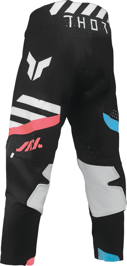 Black THOR Youth Sportmode Synth Pants with US size 28, featuring sporty design and durable fabric for active wear.
