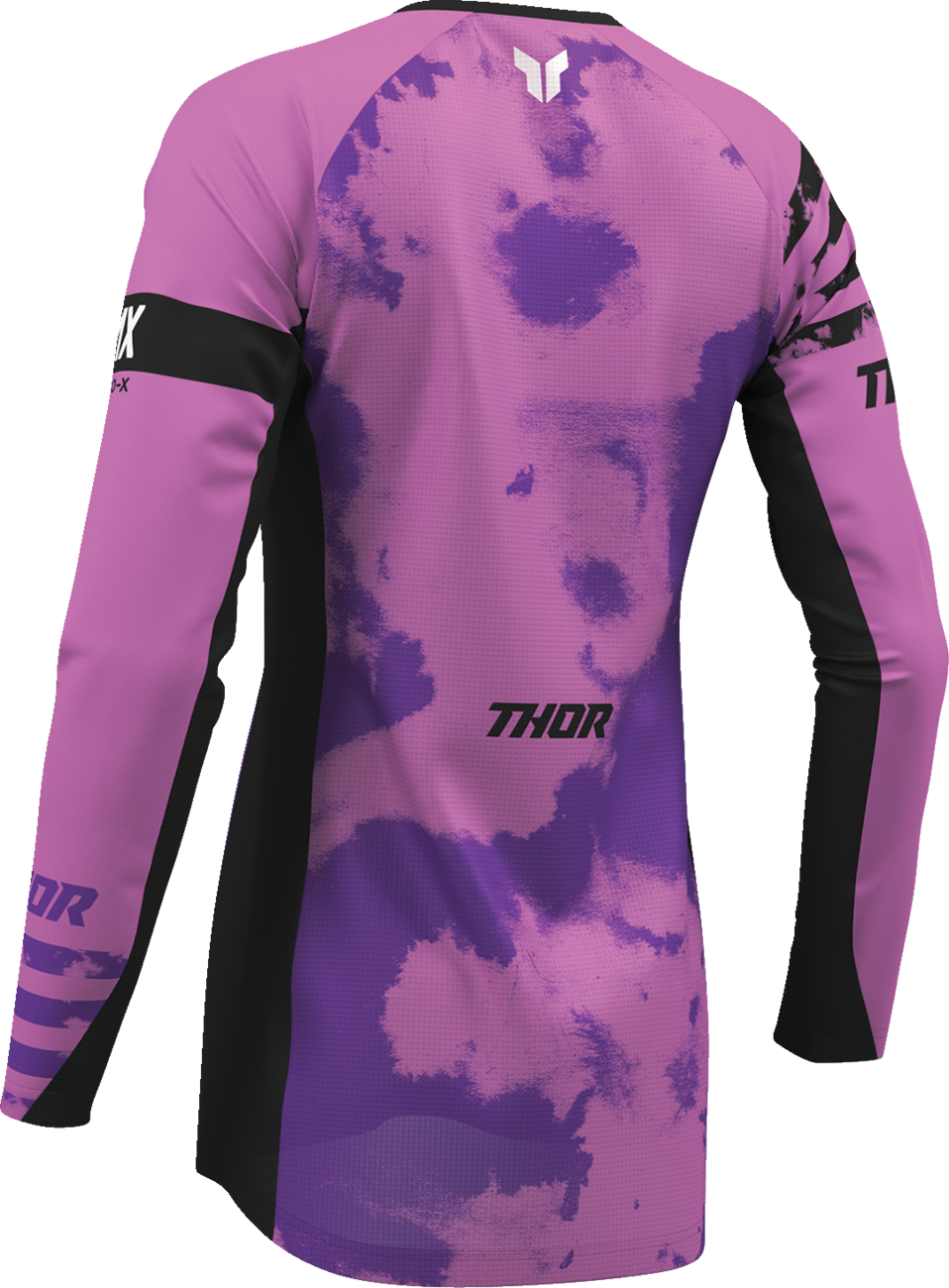 THOR Women's Launchmode Bleach Jersey in black and orchid, featuring a casual fit and graphic design.
